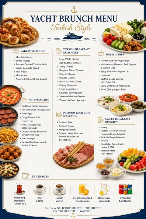 Yat menüsü: brunch menüsü